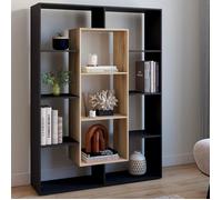IDMarket - Etagère bibliothèque Colette avec 11 Compartiments Noir et Effet Bois H.143 cm