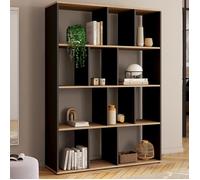 IDMarket Etagère bibliothèque JENA 4 niveaux Noir effet bois H.143 cm