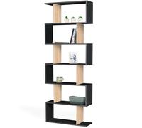 IDMarket - Etagère bibliothèque Sofia Forme S Bois façon hêtre et Noir