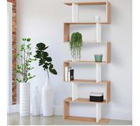 IDMarket - Étagère bibliothèque Sofia forme S façon hêtre et blanc 189 cm