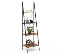 IDMarket – Étagère échelle Hawkins 4 niveaux Bois foncé Design industriel 170 cm