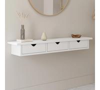 IDMARKET Etagère murale console d'entrée LISE 3 tiroirs blanche