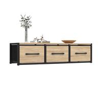 IDMarket - Étagère Murale Console d'entrée Utah 3 tiroirs Design Industriel