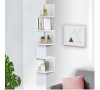 IDMarket - Etagère Murale d'angle ISA 5 Niveaux Blanche