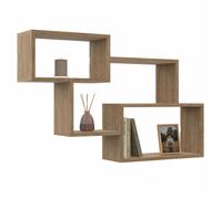 IDMarket - Etagère Murale Double Position LOUANE Bois façon hêtre