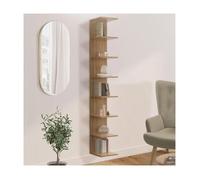 IDMarket - Étagère murale suspendue double position Chiara 8 étagères façon hêtre 190 cm