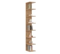 IDMarket - Étagère murale suspendue double position Chiara 8 étagères façon hêtre 190 cm