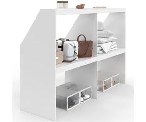 IDMarket - Etagère sous Pente 4 Cases TOMI 160 x 50 x 110/70 cm Blanc