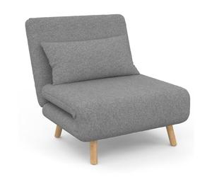 IDMarket - Fauteuil Convertible Romeo lit d'appoint Tissu Gris Clair