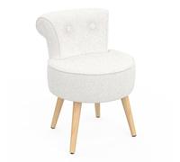 IDMarket - Fauteuil Crapaud en Tissu Bouclette Blanc