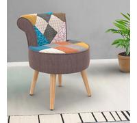 Idmarket Fauteuil Crapaud En Tissu Patchwork Multicouleurs Multicolore