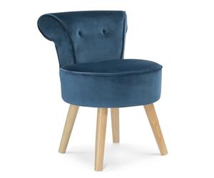 IDMarket - Fauteuil Crapaud en Velours Bleu