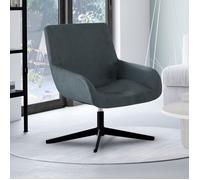 IDMARKET Fauteuil pivotant ALBUS en velours gris pieds noirs