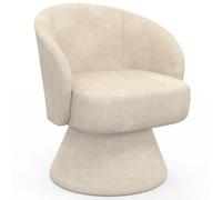Fauteuil pivotant CYRUS en tissu chenille beige