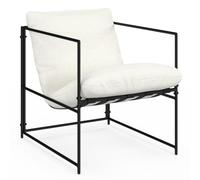 IDMarket - Fauteuil rembourré ULYSSE Structure métal et Coussin Blanc