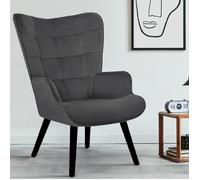 Fauteuil Scandinave Ania En Velours Gris Gris
