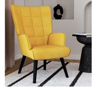 IDMarket Fauteuil Scandinave Ania Velours Jaune