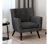 IDMarket - Fauteuil scandinave Anita en Velours Gris Anthracite
