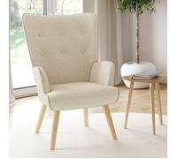 IDMarket - Fauteuil scandinave Ivar en Tissu Beige