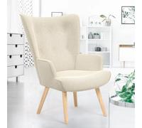 IDMarket - Fauteuil scandinave Ivar en Tissu Beige