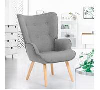 Fauteuil Scandinave Ivar En Tissu Gris Clair Gris
