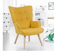 IDMARKET Fauteuil scandinave IVAR en tissu jaune