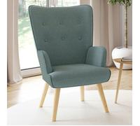 IDMarket - Fauteuil scandinave Ivar - Tissu vert eucalyptus