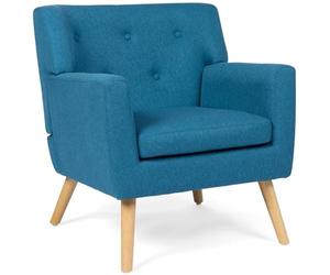 IDMarket - Fauteuil scandinave LIV en Tissu Bleu Canard