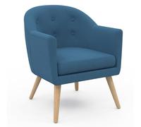 IDMarket - Fauteuil scandinave Olan Cabriolet en Tissu Bleu