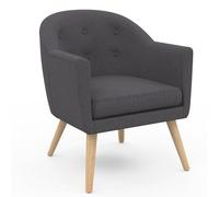 IDMarket - Fauteuil scandinave Olan Cabriolet en Tissu Gris Anthracite