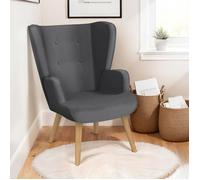 IDMarket - Fauteuil scandinave Sven Grand Confort en Tissu Gris Anthracite