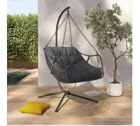 IDMarket – Fauteuil suspendu Relax LOA ajouré effet rotin gris avec coussin gris