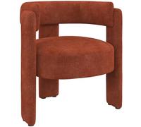 IDMarket - Fauteuil tripode Gustave Tissu Chenille Terracotta