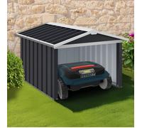 IDMARKET Garage pour robot tondeuse toit à 2 pentes métal gris anthracite 86 x 98 x 62 cm
