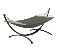 IDMarket - Hamac XL avec Support métal Noir et Toile Gris Anthracite