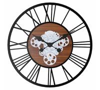 IDMarket - Horloge Murale 60 cm avec Engrenages Design Industriel