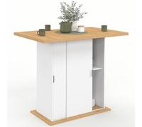IDMarket - Ilot Central 4 Personnes Paxton 110 cm Bois et Blanc