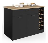 IDMarket - Ilot Central George avec Range-Bouteilles Placard et tiroir