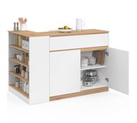 IDMarket - Ilot Central TOMI 130 cm 2 Personnes Double Plateau