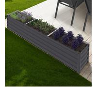 IDMARKET Jardinière lit surélevé de jardin en métal châssis rectangulaire 240 x 40 x 45 cm