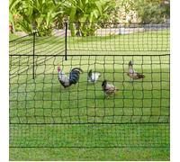 IDMARKET Kit clôture filet à poules 50 M avec porte 15 piquets double pointe
