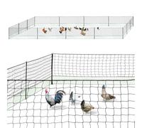 IDMarket - Kit clôture Filet à Poules 50 M avec Porte 15 piquets Double Pointe