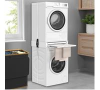 IDMARKET Kit de superposition universel lave linge et sèche linge avec tablette et séchoir