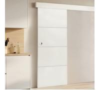 IDMARKET Kit porte coulissante blanc 83 cm avec rail et fixations