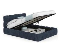 IDMarket - Lit Coffre Double Nuage 140 cm Bleu