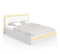 IDMarket Lit double Charlie 140 x 190 cm avec sommier et LED intégrées Blanc