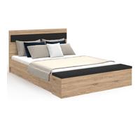 IDMarket - Lit Double Gaelle 140 x 190 cm Bois et Noir