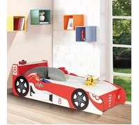 IDMarket Lit enfant TEDDI voiture Formule 1 70 x 140 cm Rouge