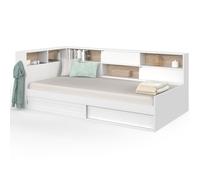 IDMarket - Lit Simple 90 x 190 avec rangements