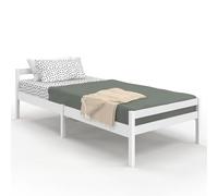 IDMarket - Lit Simple Harper 90 x 190 cm avec sommier Bois Blanc